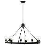 Livex Lighting - Lansdale 8 Light Black With Brushed Nickel Accents Chandelier - Simplicity and attention to detail are the key elements of the Lansdale collection.  The dimensional form, exposed bulbs and combination of finishes adds a playful mood to a contemporary or urban interior. This eight light chandelier design gives a new face to any interior.  It is shown in a black finish with brushed nickel finish accents.