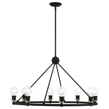 Lansdale 8 Light Black With Brushed Nickel Accents Chandelier