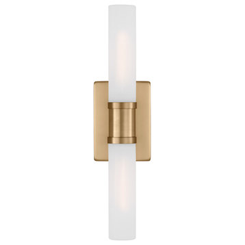 Keaton Two Light Bath Vanity, Satin Brass