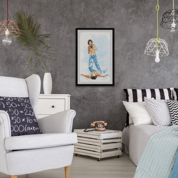 "Couple Matching Jeans" Framed Painting Print