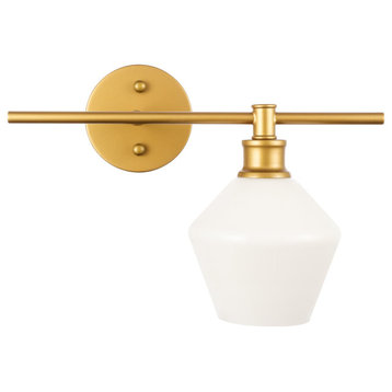 Elegant Lighting LD2301 Gene 1 Light 10" Tall Bathroom Sconce - Brass