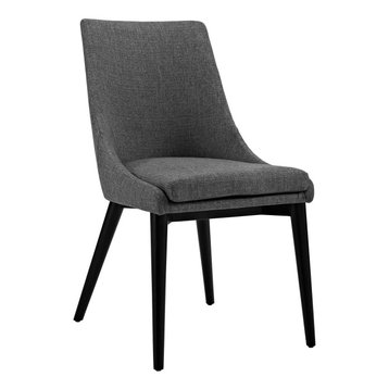 Viscount Upholstered Fabric Dining Side Chair, Gray