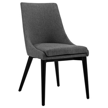 Viscount Upholstered Fabric Dining Side Chair, Gray