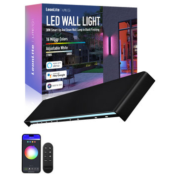 31.5" Smart WiFi LED Wall Sconce 30W,100-265V Color Changing