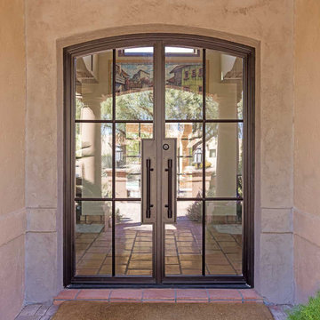 Custom Contemporary Iron Entry Door