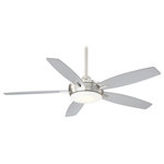 Minka Aire - Minka Aire F690L-BN/SL Espace, LED 52" Ceiling Fan, Brushed Nickel with Silver - Bulb Included: Yes