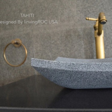 18'' GRAY GRANITE STONE CONTEMPORARY  BATHROOM VESSEL SINK-TAHITI