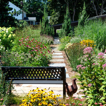Mid-Century Perennial Garden and Path - Racine