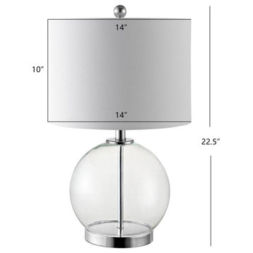 Lonni Table Lamp, Clear/Chrome