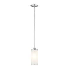 1x100W Mini Pendant w/ Matte Nickel Finish & Frosted Clear Glass