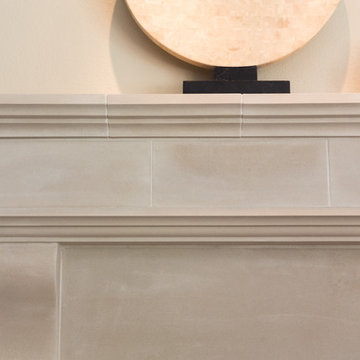 Modified Cambridge Cast Stone Fireplace Mantel Installation