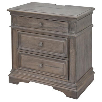 Highland Park Driftwood Gray Wood 3-drawer Nightstand
