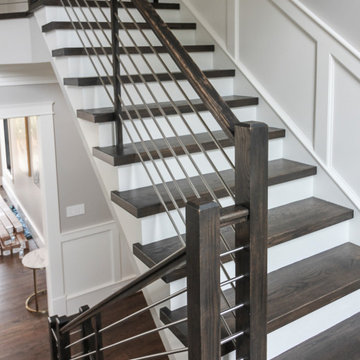 Project #72 | Modern Staircase with Horizontal Steel Rod Railing
