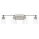 Capital Lighting - Greyson Four Light Vanity in Brushed Nickel - 4 light vanity with Brushed Nickel finish and clear seeded glass.&nbsp