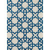 Davin Contemporary Area Rug, White and Blue, 5'x7'