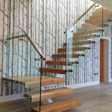 Bespoke stairs with glass