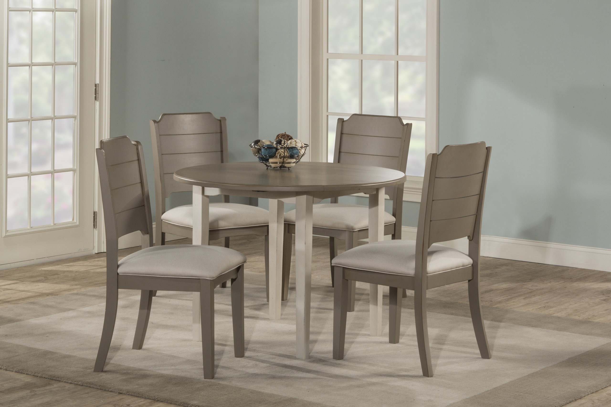 Hillsdale Clarion 5-Piece Round Drop Leaf Dining Set With Side Chairs ...