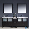 Fresca Torino 84" Espresso Double Sink Vanity w/ Side Cabinet & Sinks