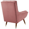 Modern Urban Living Tufted Accent Chair, Velvet Rose Red