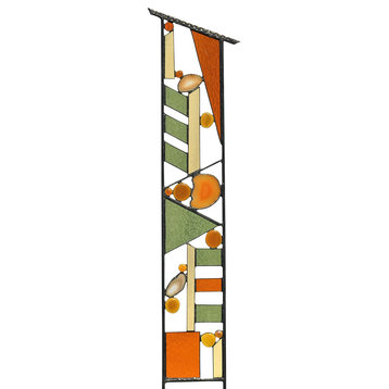 Stained Glass Outdoor Garden Decoration, 'Fall Patterns'