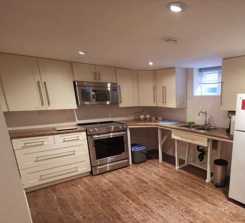 Help with ideas for half finished basement kitchen!