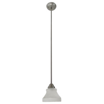 Pewter Pendant Light With Frosted Bell Glass