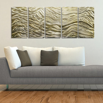 River of Gold - Large Contemporary Gold Abstract Metal Wall Artwork