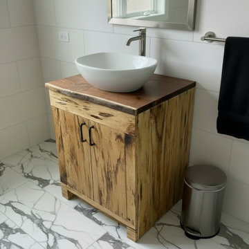 Customizable Live Edge Walnut Vanity Tops, Made-To-Order