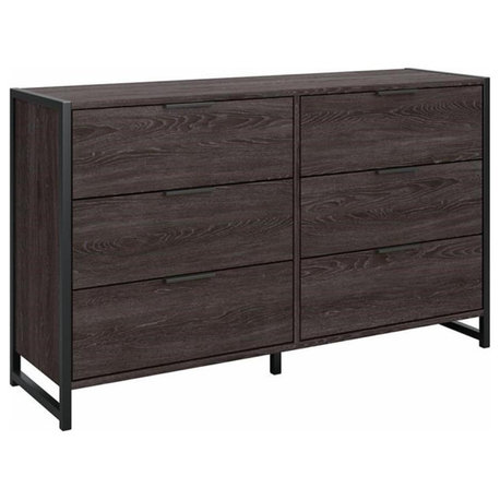 Atria 6 Drawer Dresser in Charcoal Gray - Engineered Wood