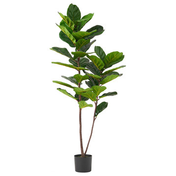 Socorro 2' x 1' Artificial Tabletop Fiddle-Leaf Fig Tree, 29 W X 15 D X 59 H