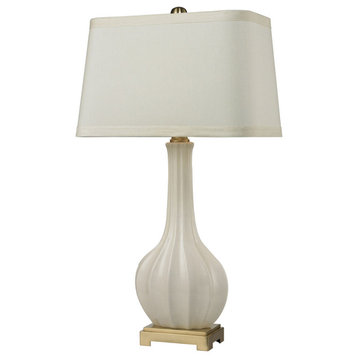 Fluted Ceramic 1 Light Table Lamp, Incandescent, 3-Way