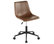 Lumisource Duke Task Chair, Black Base, Espresso PU Leather, Orange Stitching