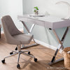 LumiSource Luster Office Desk, Gray and Chrome