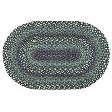 Blueberries and Cream Oval Braided Rug 27"x45"