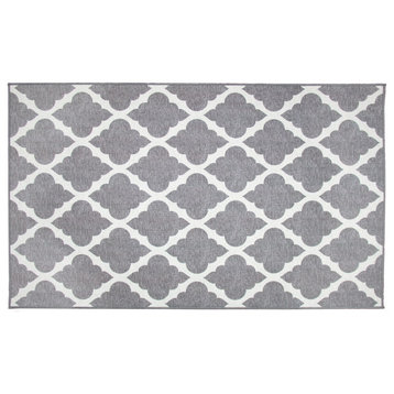 My Magic Carpet Moroccan Trellis Gray Rug, 3'x5'