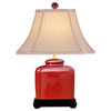 Beautiful Red Porcelain Jar Table Lamp, 19"