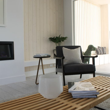 Nelson Bench as Coffee Table with Mid Century Modern Armchair