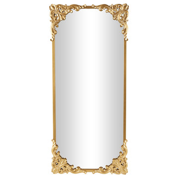 Vintage Gold Metal Floor Mirror 564249