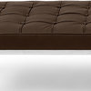 Midcentury Modern Florentine Genuine Leather 3-Seater Bench, Espresso