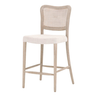 Cela Counter Stool Bisque Natural Gray Oak Cane Tropical Bar