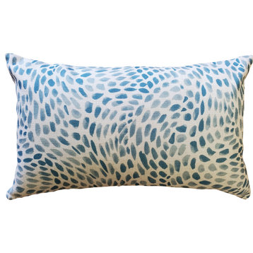 Matisse Dots Toile Blue Throw Pillow 12x19, with Polyfill Insert