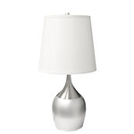 Ore International - 24"H Silver Touch-On Table Lamp - Perfect lamp for a bedroom or livingroom