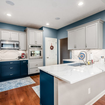 Two-Tone Transitional Kitchen Remodel Done with Cabinet Refacing