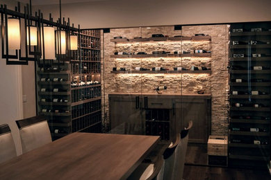 Design ideas for a medium sized classic wine cellar in Los Angeles.