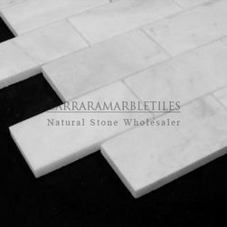 White Carrara Marble Italian Bianco Carrera 2x4 Mosaic Tile Honed - Products