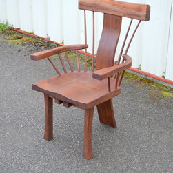 Walnut Curved Back, Spindle, Armchairs - Dining Chairs