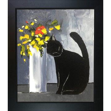Black Cat and His Flowers