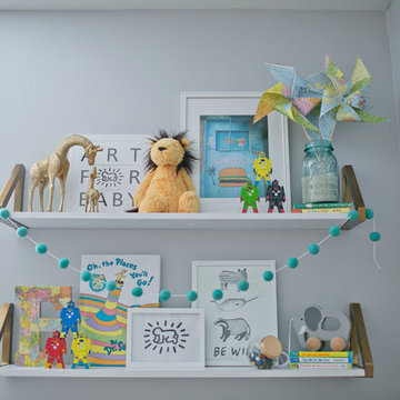 Finn's Aqua, Grey, and Gold Nursery