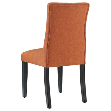 Modern Contemporary Urban Living Dining Side Chair, Set of 4, Orange