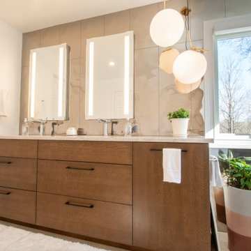 Contemporary Rose Gold Bathroom